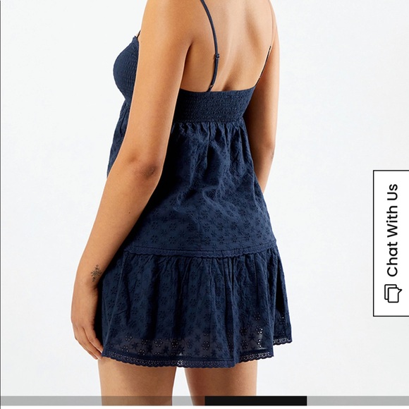 Navy eyelet summer dress - Picture 3 of 3
